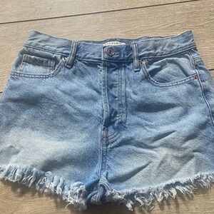 PacSun Women's Light Blue Denim Frayed Hem Shorts